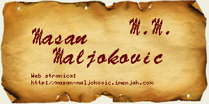 Mašan Maljoković vizit kartica